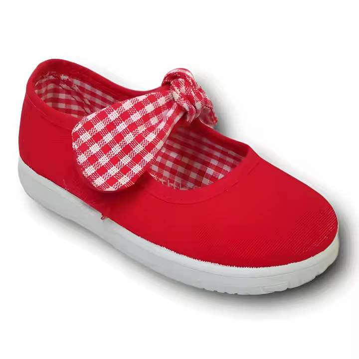 Vulpeques Merceditas Lona Niña 104-LV ROJO calzado niños Respetuoso ROYALE CORDONETS - 1