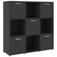 vidaXL Estantería madera contrachapada 90x30x90 cm Blanco, Negro, Gris Mueble Almacenaje Estantería para Oficina, Estudio, Dormitorio Estantería/Librería/ mueble de Almacenamiento - details 10