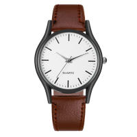 Reloj De Cuarzo Minimalista Para Parejas Correa De Cuero Múltiples Colores Accesorio De Ropa Casual Reloj Simplicidad - details 5