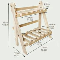 Estante De Almacenamiento Para Escritorio De Madera 2 Capas Plegable Organizador De Papelería Para Dormitorio Y Sala De Estar - details 6