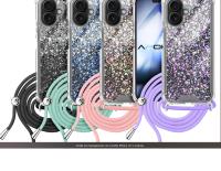 Apple Iphone 16, Funda de Gel Transparente PREMIUM  con Purpurina colores. Cordón Ajustable.  4 Colores - Gran resistencia golpes y arañazos. - details 0
