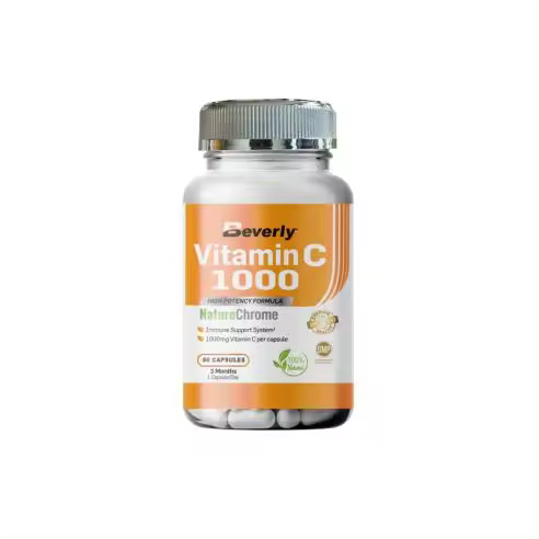 Beverly Nutrition Vitamina C 1000 Ácido L-ascórbico 1g - 90 Cápsulas - 1