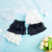 Pareja De Mangas Desmontables Para Dama Convoluciones Finas Y Encaje Mangas Flares Con Volantes Guantes Calientes Para Muñeca Suéter Blusa - details 4