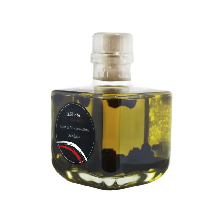 LA FLOR DE MALAGA Aceite de Oliva Virgen Extra y Especias Premium, Margot 200 Ml, Sabores, Arándanos, Azafrán, Ajo Negro - 1
