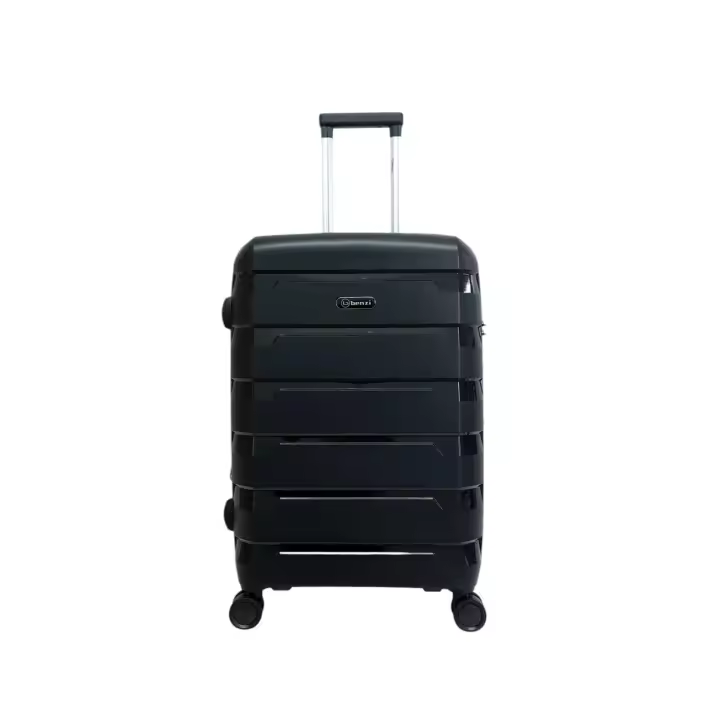Maleta de viaje barata mediana expandible de polipropileno Benzi BZ5750 color negro de medidas 68 x 40 x 26/31 cm muy ligera 3,6 kg. 4 ruedas dobles giratorias 360º. Cerradura integrada  de combinación. (Negra) - 1