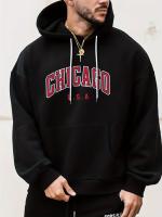 Sudadera De Deporte Casual Para Hombre Con Capucha Y Estampado De Chicago USA Suéter De Poliéster Cálido Y Cómodo Para Otoño E Invierno - details 0