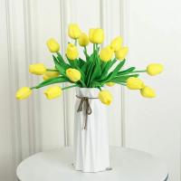 10pcs Tulipes Amarillos Artificiales De 29cm Decoración De Hogar Y Jardín Flores Falsas Para Bodas Y Propuestas - details 4