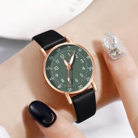 Reloj De Cuarzo Para Parejas Estilo Minimalista Con Dial De Numeros Arabes Doble Capa Moda Casual Regalo Perfecto Para Ella Material De Correa De Cuero Resistencia Al Agua Nula - details 7