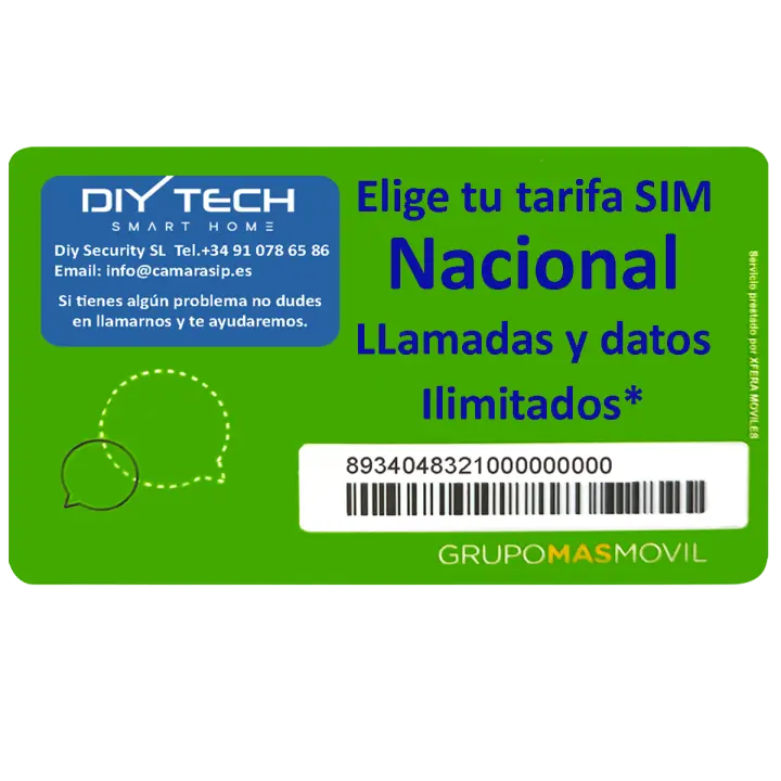 TARJETA SIM  DIYTECH TARIFA MÓVIL NACIONAL CON LLAMADAS Y DATOS ILIMITADOS* - 1