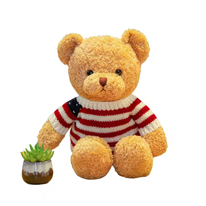 Muñeco De Peluche Oso Jumper Regalo De San Valentín Para Novia Fiesta Anual De Niños Ropa De Abrigo Oso Muñeco Regalo Para Todas Las Edades - 1
