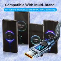 Cable De Carga Rápida 120W Con Pantalla LED USB a Tipo-C Para Xiaomi Samsung IOS Cordón De Datos Tejido Alta Velocidad - details 5