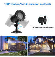 Lámpara LED De Patrón De Copo De Nieve Con Control Remoto Para Jardín Exterior Decoración De Navidad Y Escenario Luz Proyección IP65 ABS Fuente De Alimentación AC - details 17