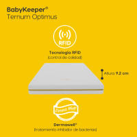 Colchón Cuna Ternum | Colchon Plagiocefalia | Antiasfixia, Calidad y Seguridad | 9,2 cm Grosor, 100% Lavable | Regulación Térmica | Elimina Microorganismos | Fabricado en España - Babykeeper - details 2