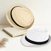 Sombrero De Sol Unisex Estilo Británico Para Exteriores Sombrilla De Playa De Paja Protección Solar Amplia Para Hombres Y Mujeres Verano - details 3