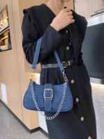 Bolso De Hombro Para Mujer En Lona Y Jeans Diseño Pequeño Bolso Cruzado Nueva Moda Bolsos De Mano Con Asa De Malla - details 8