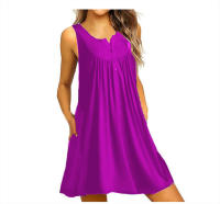 Vestido De Verano Para Mujer Talla S-5XL Estilo Casual Prenda Interior Con Botones Pleated Vintage Largo Hasta La Rodilla - details 20