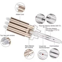 Rizador De Pelo Automático Con Tres Tubos Herramienta De Enrollado Para Cabello Seco Temperatura Máxima De 220 °C - details 3