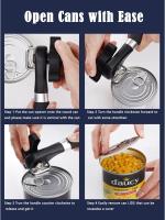 Abrelatas con borde liso manual, abrelatas de mano, sin borde afilado, con mango blando, abrelatas de corte de acero inoxidable de grado alimenticio, abrelatas profesionales de ergonomía, adecuadas para cocinas y restaurantes - details 4