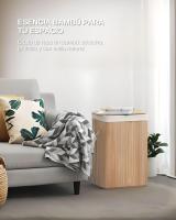 newty Cesto de Bambú con Tapa para la Ropa Sucia Compartimento Cubo Colada Lavandería Plegable con Asa de Cuerda Cesta de Almacenamiento Organizador Cubierta Bolsa Extraíble Laundry Basket Hamper Rectang Cuerda Trenzada Bolsa Interior Caña de Alta Calidad - details 1