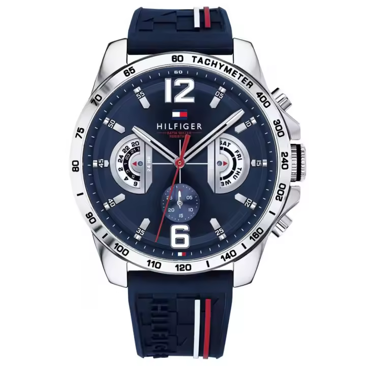 Reloj de Hombre Tommy Hilfiger 1791476, Esfera Azul de 46 MM + Caja de Regalo Elegante - 1