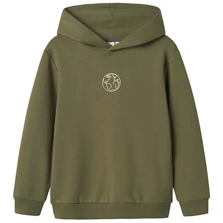 Sudadera con Capucha Name It Loose Fit para niños en color verde - 1