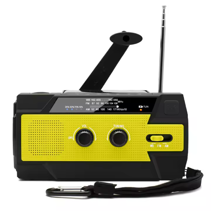 Radio portátil de Banda completa antidesastres emergencia manual multicuonal Radio Solar
Máquina FM - 1