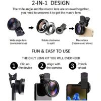 Kit De Lentes Para Cámara De Móvil 2 En 1 Clip-On 37mm 0.45X Ancha Y Macro HD 49UV Lente Super Amplia Y Macro Para Teléfonos Móviles - details 7