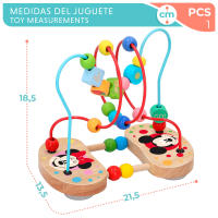 WOOMAX - Laberinto de madera Disney Baby 3D 18,5 cm, recorrido de cuentas, Mickey y Minnie, juguete educativo, juega y aprende, juego para bebés +18 meses - details 4