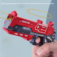 Pistola De Goma Grande Dobletableable Con Disparo Continuo Juego De Tiro Para Niños Y Adultos Incluye 60 Piezas De Goma Como Regalo - details 7