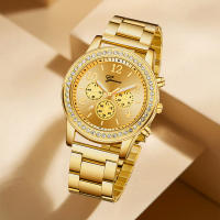 Juego De 4 Relojes Para Mujer En Oro Y Plata Con Diamantes Y Dial Romano Moda Reloj De Cuarzo Con Pulsera De Diamantes - details 3
