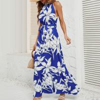 Vestido Largo Sin Mangas Para Mujer Estilo Oficina Lady Verano 2024 Nuevo Moda Impresión Cuello Redondo Ropa Feminina - details 4