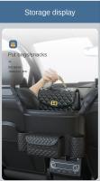 Bolsa De Almacenamiento Para Asiento Medio De Coche De Gran Capacidad En Cuero Negro Estilo Napa Soporte Para Artículos Colgante Para Espalda De Silla - details 6