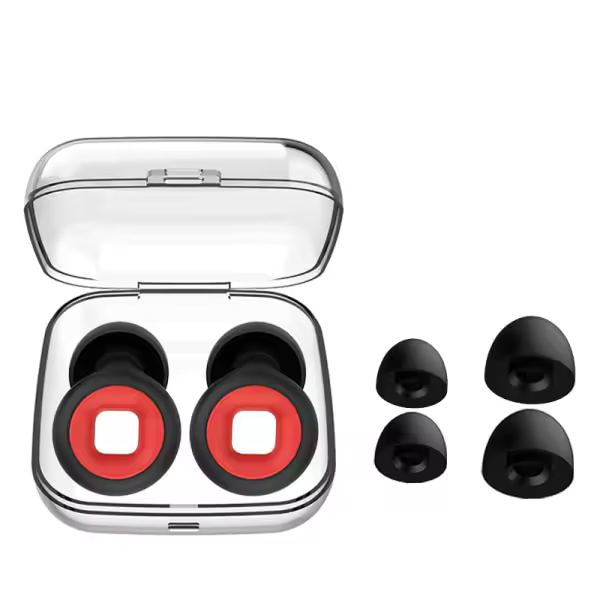 Noise Cancelling Earplugs Black+Red - 1