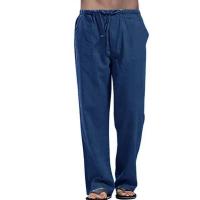 Pantalones De Lino Para Hombre Color Sólido Con Varios Bolsillos Transpirables Pantalones Casuales Para Deporte Y Calle - details 5