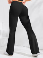 Leggings De Perna Ancha Para Mujer High Waist Yoga Fitness Gimnasio Deportes Casual Slim Elastic Waist Nylon SPANDEX Sin Bolsillos - details 11