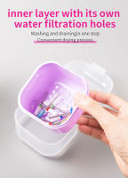 Caja De Almacenamiento Para Uñas LUSLUKING Doble Capa De Filtro Cuadrada Para Bricolaje En Herramientas De Manicura Contenedor De Limpieza De Cepillo De Uñas - details 3