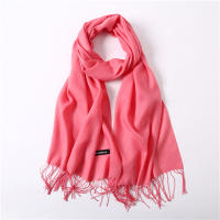 Bufanda De Moda Para Mujer En Color Sólido Invierno Hijab Trenzas Largas Chal De Mujer Pashmina De Lana Acrílico Envoltura Echarpe - details 5