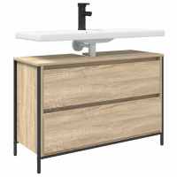 vidaXL Mueble de baño con lavabo y cajones roble Sonoma 90x34,5x60 cm - details 2