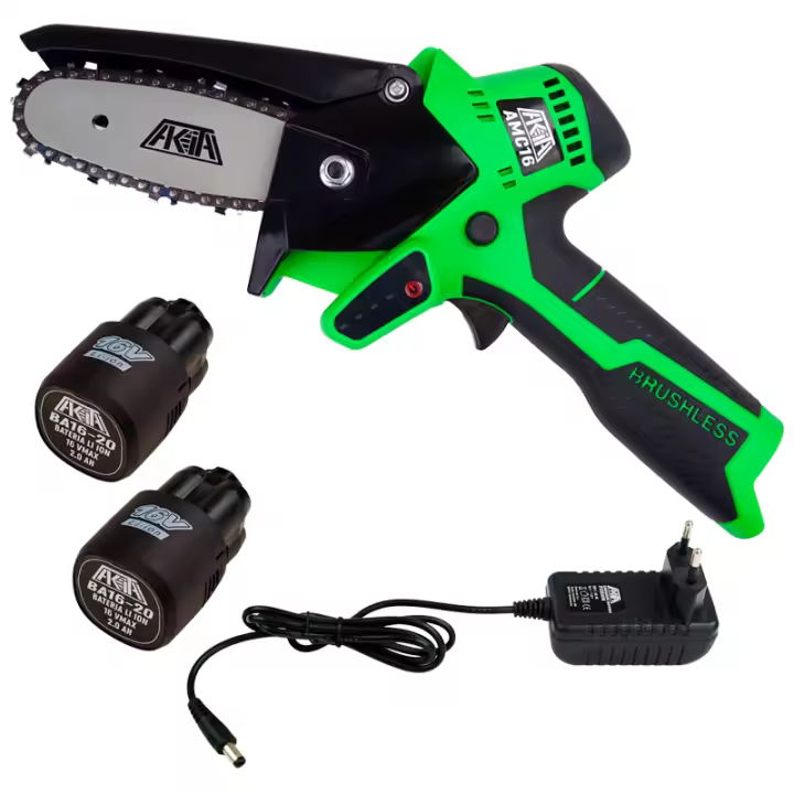 Mini Motosierra de Batería 16V Akita + 2 Batería + Cargador AMC16 AKITA - 1