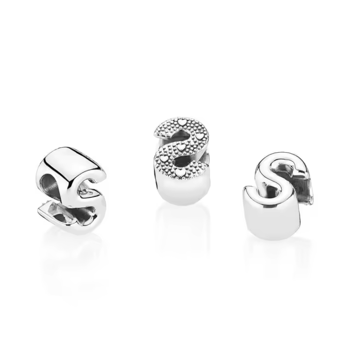 PANDORA Charm de Plata con Letra S - Joyería Infantil - 1