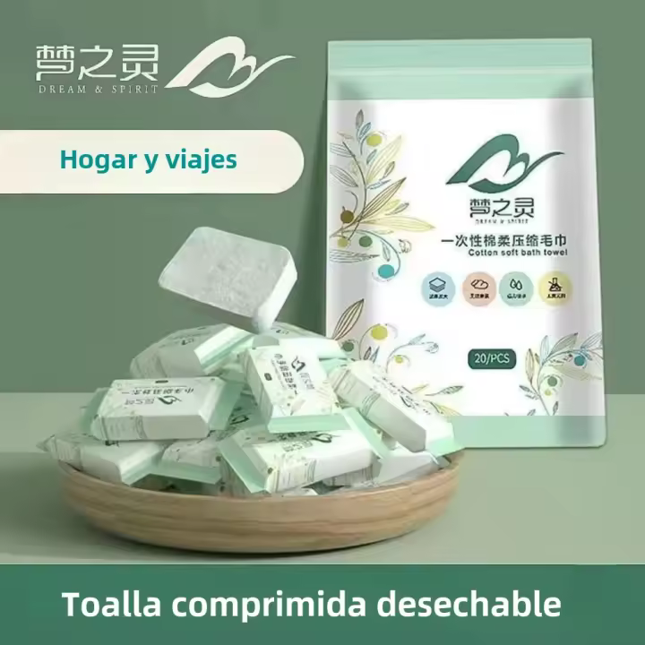 Toallas De Baño Comprimidas 20pcs En Saco Toallas De Rostro Desechables Para Viaje Y Limpieza Tamaño 20x26cm - 1