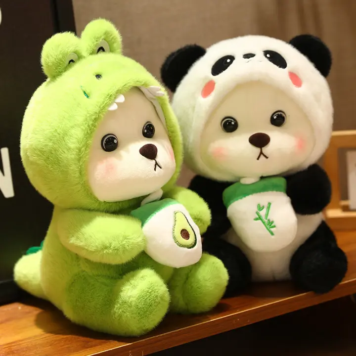 Muñeco De Peluche Kawaii 26cm Cocodrilo Cerdo Panda Oso Suave Muñeco De Cojín Para Sofa Regalos Para Niños Juguetes Transformable En Animal - 1