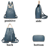 Mochila De Cuero De Alta Calidad Para Mujer Gran Capacidad Antirrobo Para Viajes Bolsa De Hombro Escolar Para Adolescentes Chicas - details 10