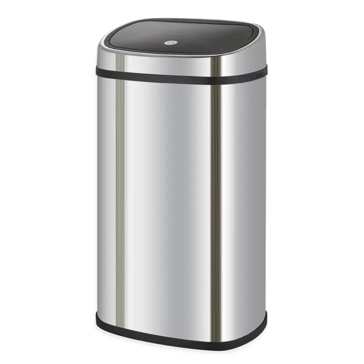 CATTERHOUSE Cubo de Basura y Reciclaje CATTERHOUSE Futuro 48L 39,5x28x57 cm de Acero Inoxidable con Sistema iTouch y Ape - 1