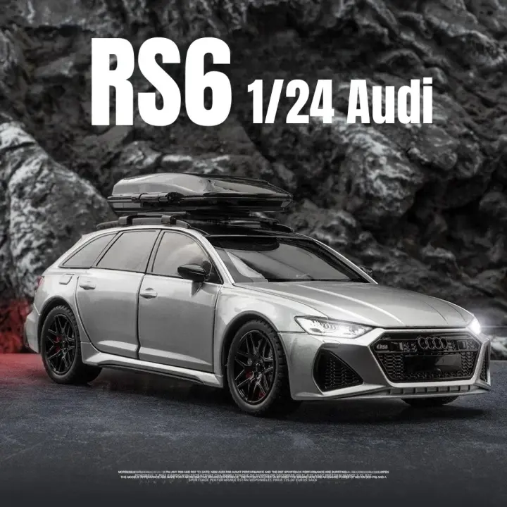 Coche De Juguete Audi RS6 1:24 Con Luz Y Sonido Vehículo De Carreras a Escala Puertas Abreables Regalo Para Niños Coleccionable Metal - 1