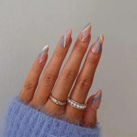 24Pcs Uñas Postizas Blancas En Gradiente Impermeables Presión En Uñas Falsas Cubiertas Completas Reutilizables Para Niñas Diseños Profesionales De Uñas Artísticas - details 0
