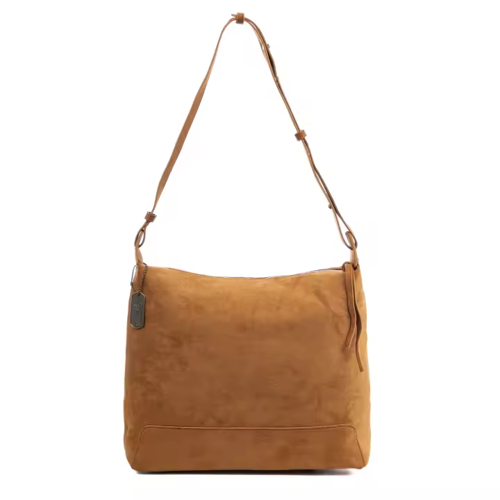 FIRENZE ARTEGIANI Atella bolso bandolera grande de piel auténtica gamuza. 36x14x29cm - 1