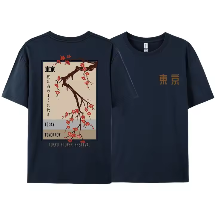 Camiseta Hombre Mujer Festival De Flores Today Tomorrow Tokyo Estilo Hip Hop Casual Manga Corta Transpirable Secado Rápido Protección Solar Suave Para Verano - 1