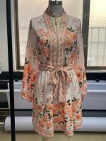Vestido Elegante Para Mujer Con Manga Larga Y Cuello En V Estampado Con Cierre De Lazo Vestido Corto De Verano A-Line Regular Fit Polyester - details 15