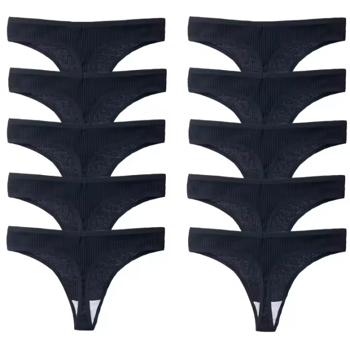 Pack 10 Bragas Algodón Transpirable Estilo Deportivo Sexy con Tangas Rayadas Cómodas - 1